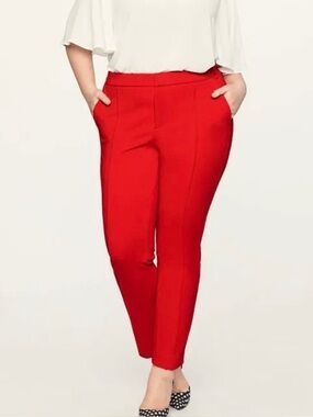 NEW! ❤️ HALOGEN By Nordstrom Red Chinoise High Waist Straight Pants
